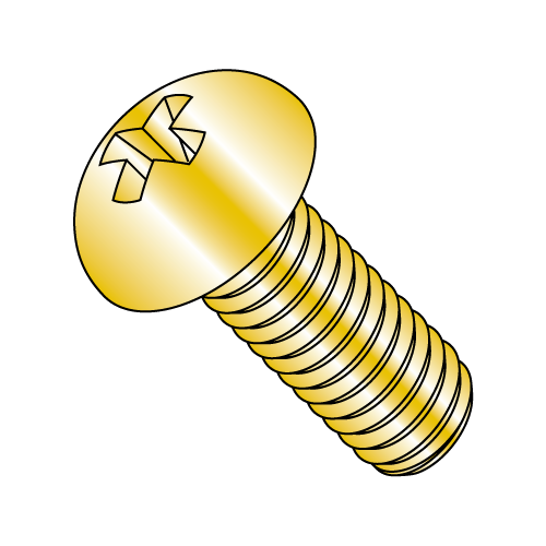Round - Phillips - Machine Screw - Zinc Yellow