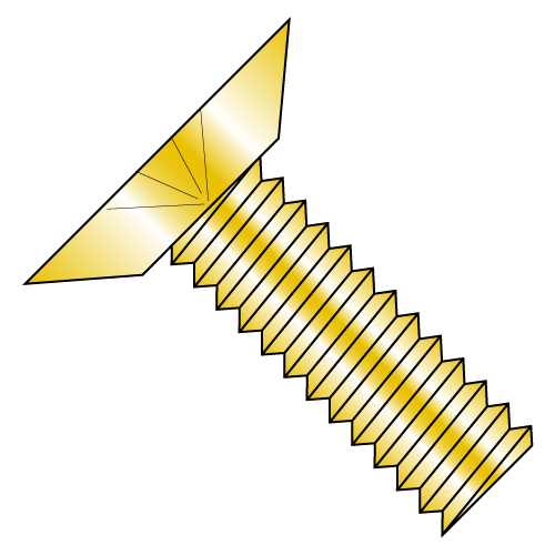 Flat Phillips - Undercut - Machine Screws - Zinc Yellow
