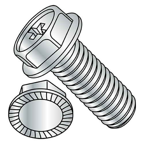 Serrated Hex Washer - Phillips - Machine Screws - Zinc