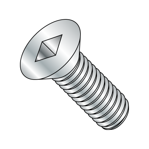 Flat 82° Square - Machine Screw - Square Recess - Zinc