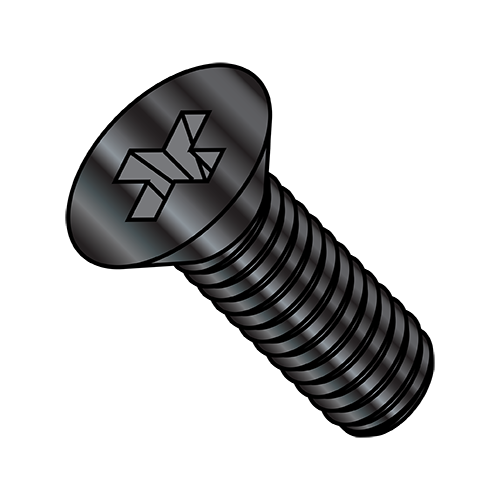 Flat Phillips - Machine Screw - MS51959-B - Fine Thread - 300 Series Stainless - Black Oxide