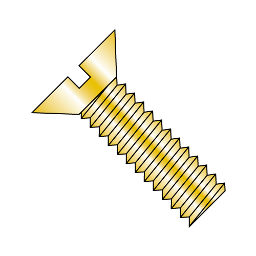 Flat 82° Slotted - Machine Screws - Zinc Yellow