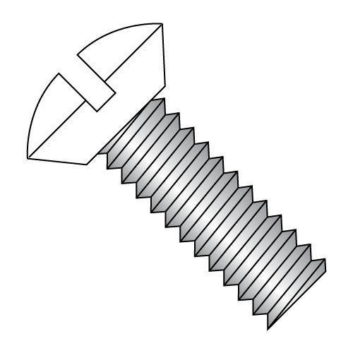 Oval - Undercut - Slotted - Machine Screws - White Painted Head - Zinc