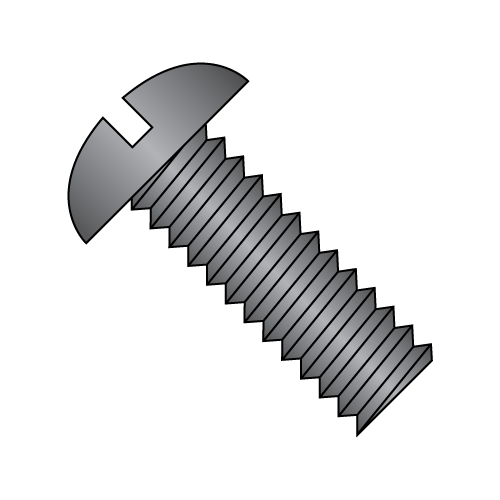 Round - Slotted - Machine Screw - Black Zinc
