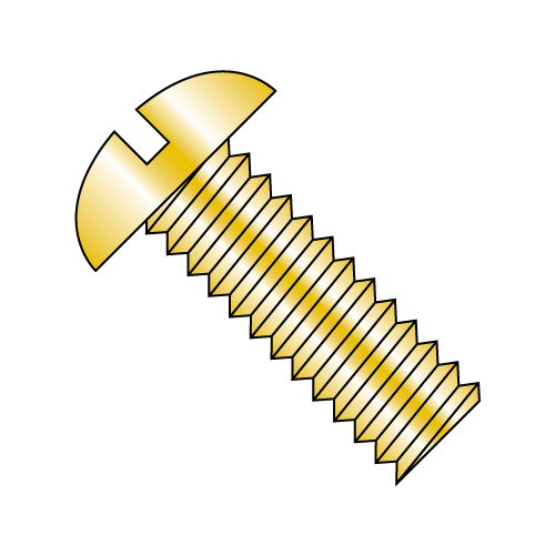 Round - Slotted - Machine Screw - Zinc Yellow