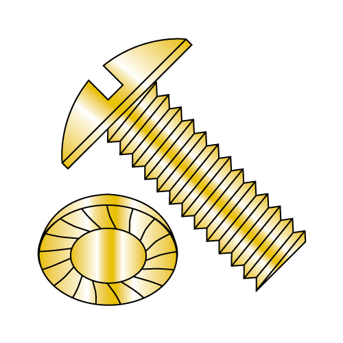 Serrated - Truss - Slotted - Machine Screws - Zinc Yellow