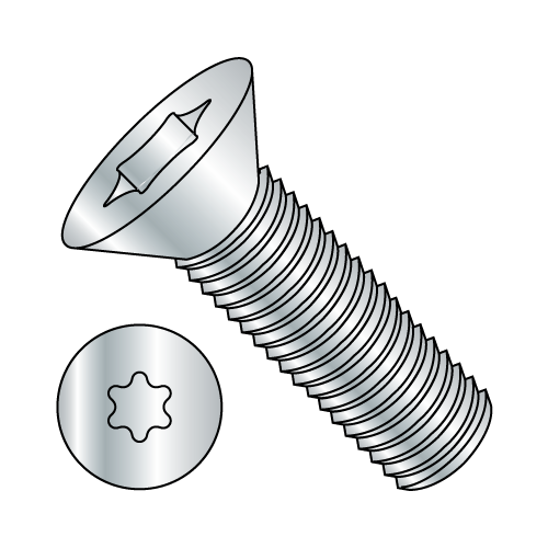 Flat 82° Six Lobe - Machine Screw - Zinc