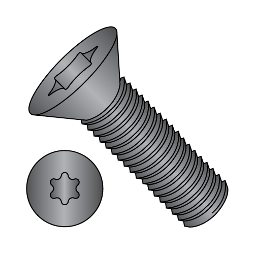 Flat 82° Six Lobe - Machine Screw - Black Oxide