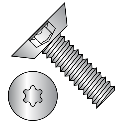 Flat Six-Lobe - Undercut - Machine Screws - 18-8 Stainless