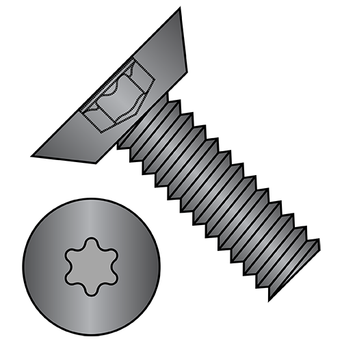 82° Flat - Undercut - Six Lobe - Machine Screws - Black Oxide