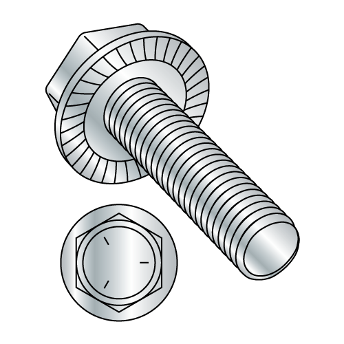 1/2-13X2 Serrated Hex Washer - Flange Screw - Grade 5 - Zinc