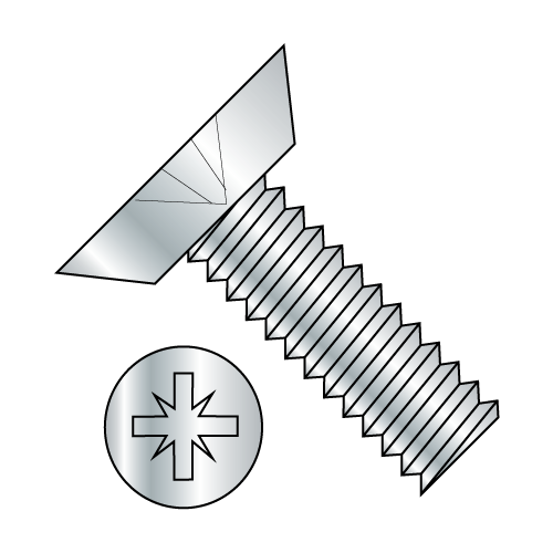 Flat Type 1A Recess Undercut - Pozidriv® - Alternative Machine Screws - Zinc