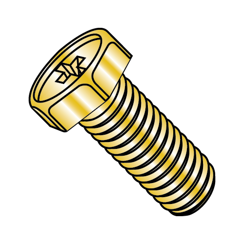 Hex - Phillips - Machine Screw - Header Point - NAS1801 - Fine - 8740 Hardened Steel - Cadmium Yellow