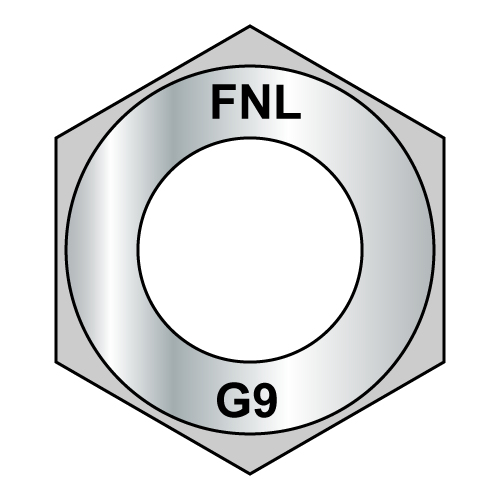 Thick Hex Nuts - Grade 9 - Fine Thread - EcoGuard Gray / Silver