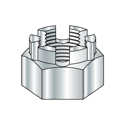 Castle Nut - Low Carbon Steel - Zinc Plated