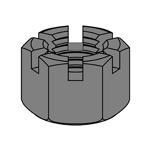Slotted Hex Nuts - Heavy Pattern - Plain Finish