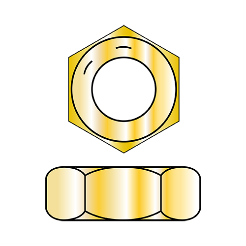 Hex Jam Nuts - Grade 8 - Zinc Yellow