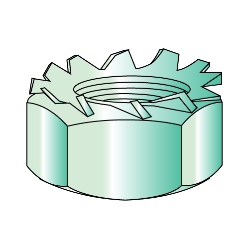"K" Lock Nuts - External Lockwasher - Green Zinc