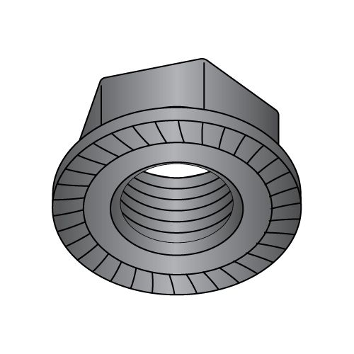 Serrated Flange - Hex Lock Nuts - Case Harened - Black Oxide