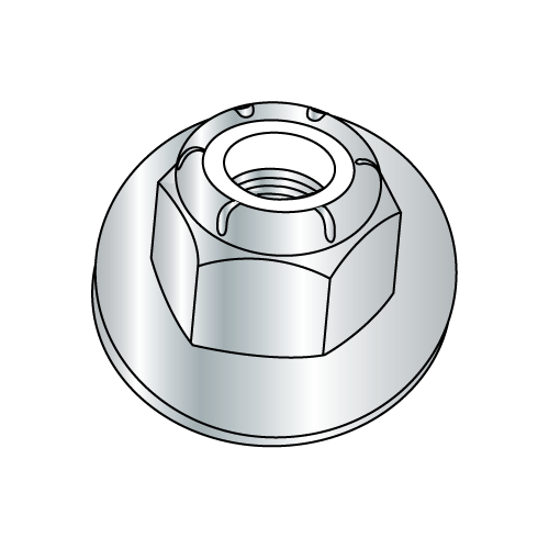 Flange Stop Nut - Nylon Insert - Zinc Plated Steel
