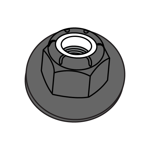 Nylon Insert - Flange Stop Lock Nut - Steel - Black Oxide