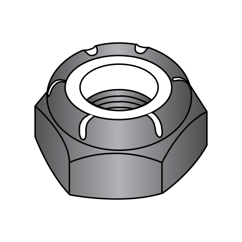 Nylon Insert Stop Nuts - Light Hex - Thin Height - Black Zinc - Steel