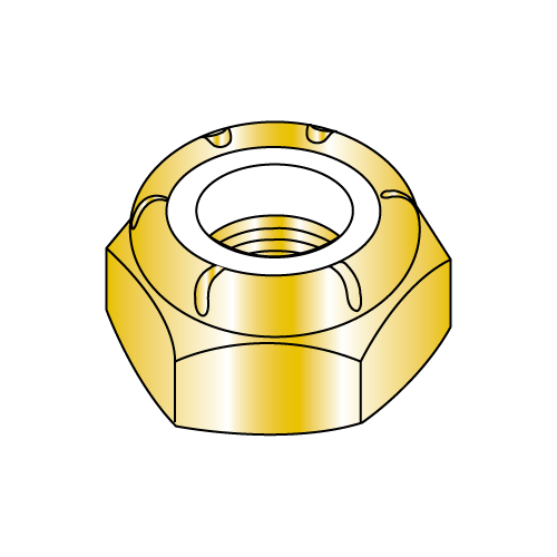 Nylon Insert Stop Nuts - Thin - Fine Thread - Zinc Yellow