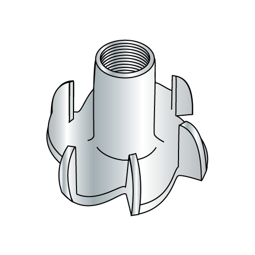 Tee Nuts - 6 Prong - Zinc