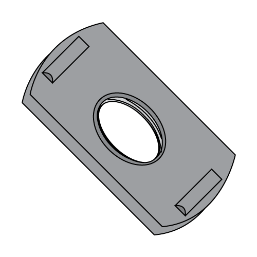 Tab Weld Nuts - Ribbed Projection - Plain Finish