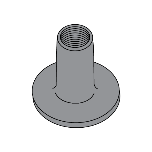 Weld Nuts - Round Base - 0.750" Base - Plain Finish