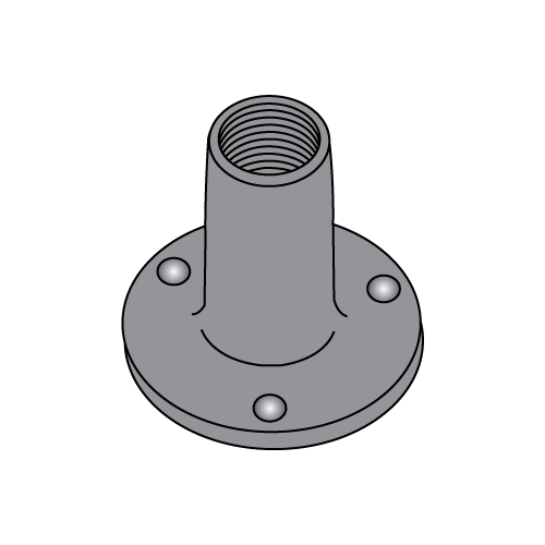 Weld Nuts - Round Base - 0.718" Base - Plain Finish