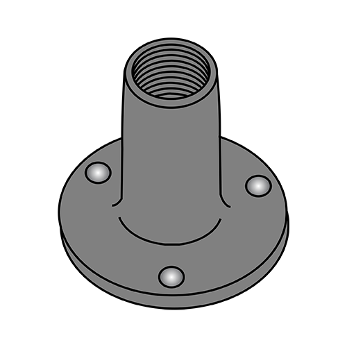 Weld Nuts - Round Base - 0.750" Base - Plain Finish