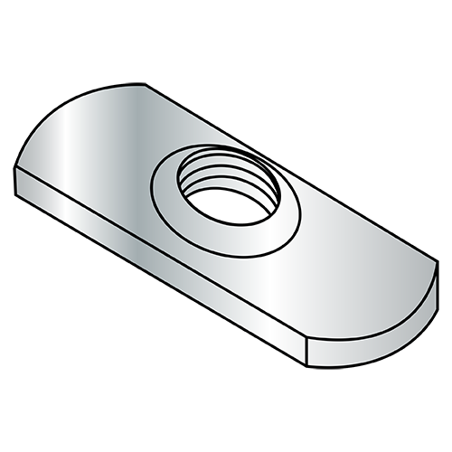 THIN Tab Weld Nuts - No Projections - Center Hole - Plain