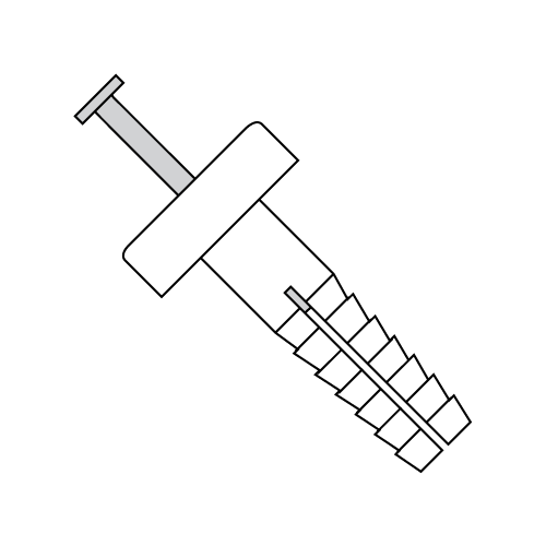 Drive Pin Rivets - Round Head - White Nylon Plastic w/Steel Pin