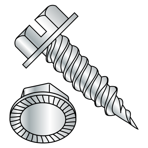 Slotted - Hex Washer - Serrated - Self Piercing Screws - Zinc