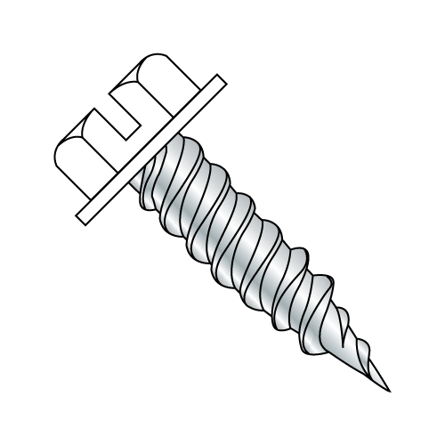 Slotted Hex Washer - Self Piercing Screws - White Painted Head