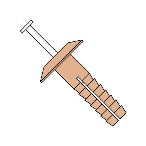 Plastic Drive Rivets w/Plastic Pin - Beige Nylon