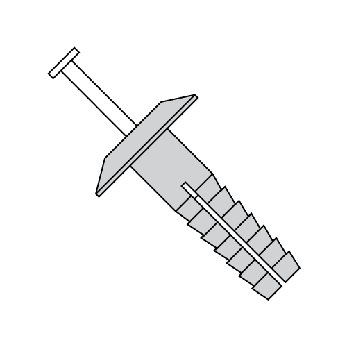 Plastic Drive Rivets w/Plastic Pin - Gray Nylon