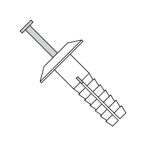Drive Pin Rivets - Truss Head - White Nylon Plastic w/Steel Pin