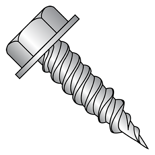 Unslotted - Hex Washer - Self Piercing Screws - 410 Stainless
