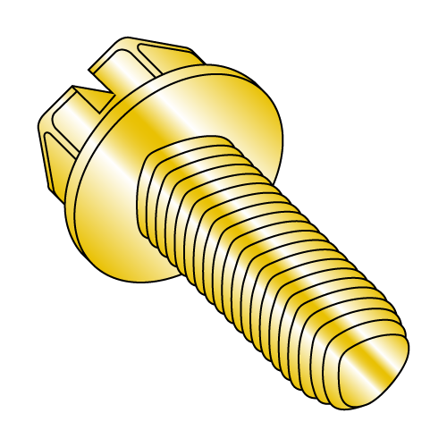 Hex Washer - Slotted - Alternatives to Taptite® Thread Rolling Screws* - RoHS - Zinc - Yellow - Wax