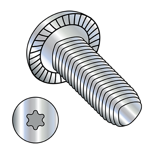 Pan Serrated - Six Lobe - Alternatives to Taptite® Thread Rolling Screws* - Zinc