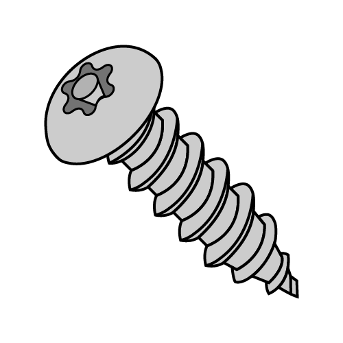 Button - 6 Lobe Pin In - Type A - Self Tapping Screws - 18-8 Stainless - Black Oxide
