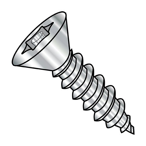 Flat - Six-Lobe Pin-In - Type A - Self Tapping Screws - 18-8 Stainless
