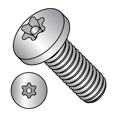 Button - 6 Lobe Pin-In - Machine Screws - 18-8 Stainless