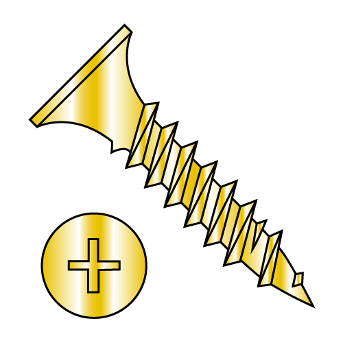 Bugle - Phillips - Drywall Screws - Fine Thread - Sharp Point - Zinc Yellow