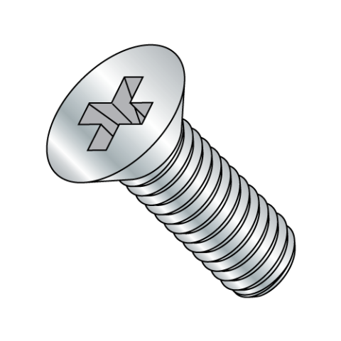 #6-32 X 1-3/4" Flat Head Machine Screws – 50-Pack, 304 Stainless Steel, Phillips Drive, White Finish For Electrical Outlets, Wall Plates & Mounting