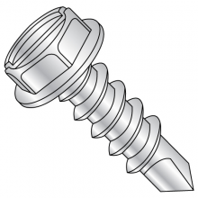 Hex Washer Slotted - 7/16" A.F. - Self Drilling Screws - Steel - Zinc