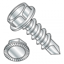 Serrated Hex Washer - Unslotted - Self Drilling Screws - Zinc - #3 Point