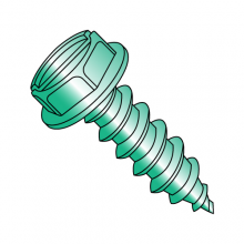 Hex Washer - Slotted - Type AB - Self Tapping Screws - Green Zinc